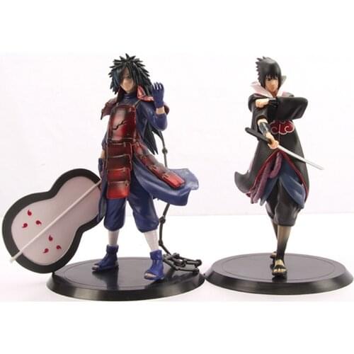 2PCS/set 18cm Naruto Shippuden Uchiha Madara Actions Figures Face Change PVC Statue Model Japan Anime Gifts Figures Toys