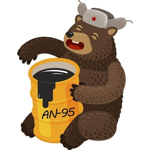 Fuzhen Boutique Decals Exterior Accessories Funny Russian Bear Cartoon Fuel Tank Cover Sticker Creative Design Car Stickers