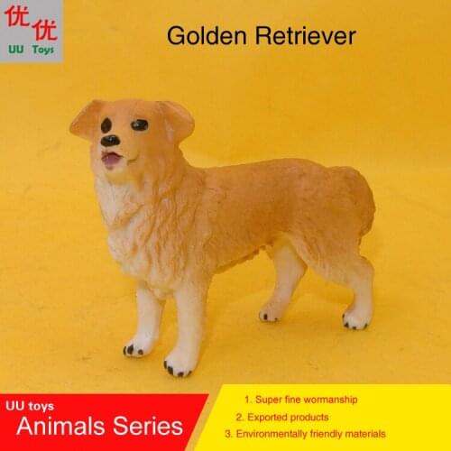 Hot toys: Small Golden Retriever Dog simulation model Animals kids toys children educational props
