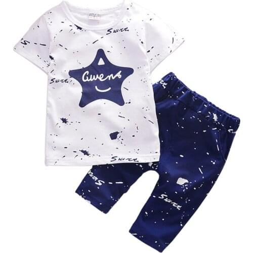 Kids Clothes Sets 2020 New Summer Star Printed Boys T Shir Shorts Suit Casual Baby Infant Children Stylish Clothing 1 2 3 4 Year