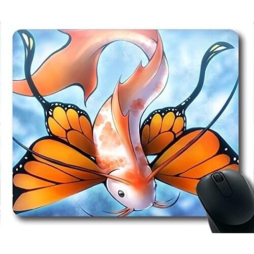 Mousepad Fish Butterfly Rubber Neoprene Rubber Non-slip Personality Rectangle Desktop Mousepad