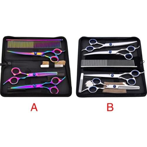 9 PCS Pet Hair Grooming Set Stainless Steel Beauty Scissors Comb Styling Tool Haircut Beauty Scissors Set