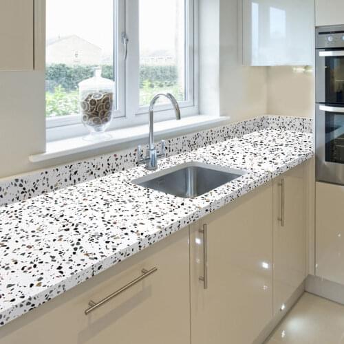 Pure Color Wall Stickers for Kitchen Desktops Waterproof Granite Films Bathroom Floors Self-Adhesive Wallpaper Room Decoration