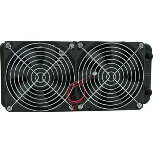 OOTDTY G1/4 240mm Computer Desktop Water Cooling 2 Fans Radiator Aluminum Thick 60mm