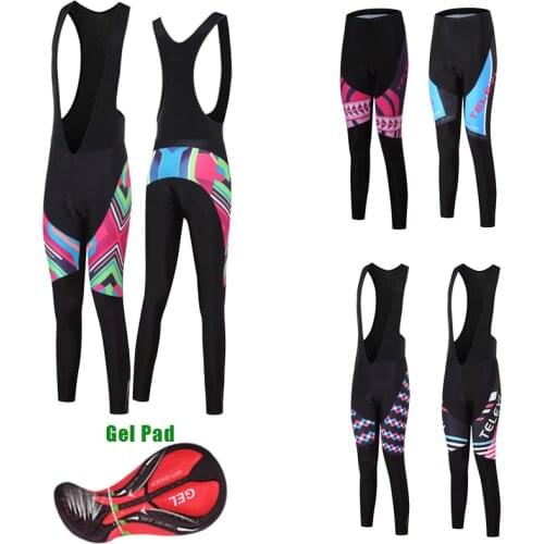Autumn Lycra Women Trousers Gel Pad Long Bicycle BIB Pants MTB Road Bike Underwear Sports Tights Female Leggings Cycle Clothing