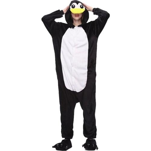 Pajamas Adult Onesie Women Pyjamas Pijama Penguin Onesies For Adults Winter Sleepwear Onepiece 2019