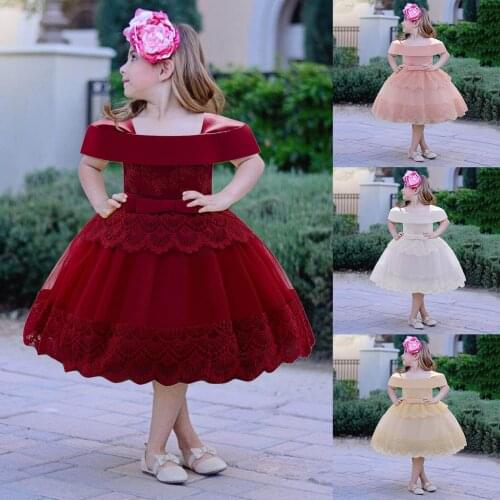Princess Girl Wear Sleeveless Bow Dress For 1 Year Birthday Party Toddler Costume Summer For Events Occasion Vestidos Infant
