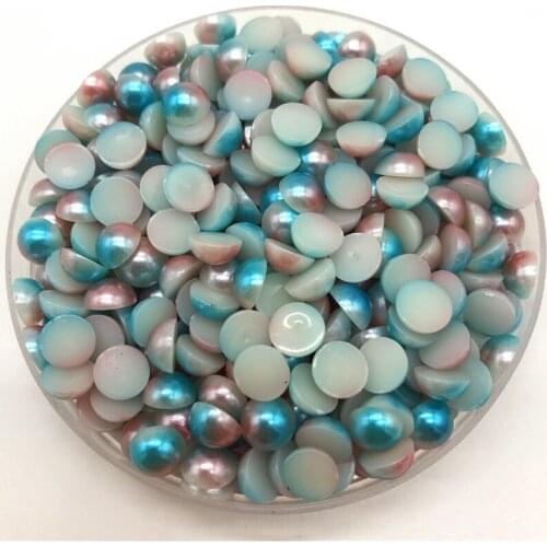 3/4/5/6/8mm Flat beads Colorful Imitation Pearls Half Round Pearl Bead Flat Back Scrapbook DIY Jewelry Making #QC07