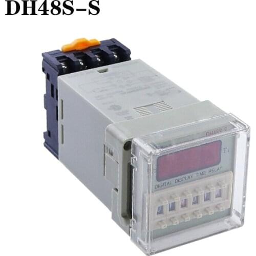 Time Relay DH48S-S Digital Timer Delay Relay 0.1S-99H Hours Digital Timer Relay 12V 24V 110V 220V with Socket Base Included
