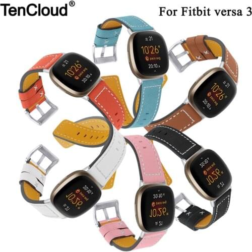 Leather Band For Fitbit Versa 3/Sense Wrist Strap For Fitbit Sense Replacement Bracelet Watchband Accessories High Quality Belt