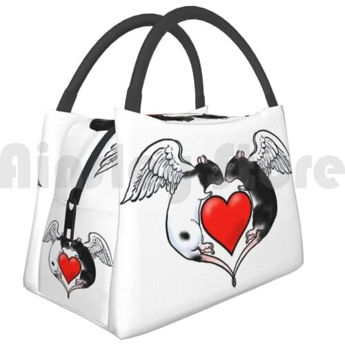 Cooler Lunch Bag Picnic Bag Angel Rats With Heart Rat Pet Rat Angel