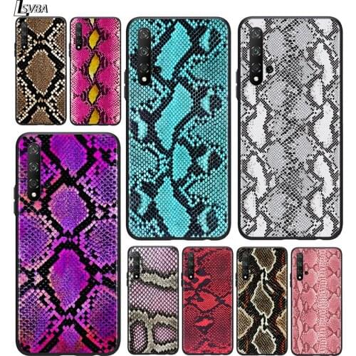 Snakeskin Texture For Huawei Honor 7C 7A 7S 8 8A 8X 8C 8S 9 9S 9X 9N 9A 9C 9i Pro Lite Silicone Black Soft Phone Case