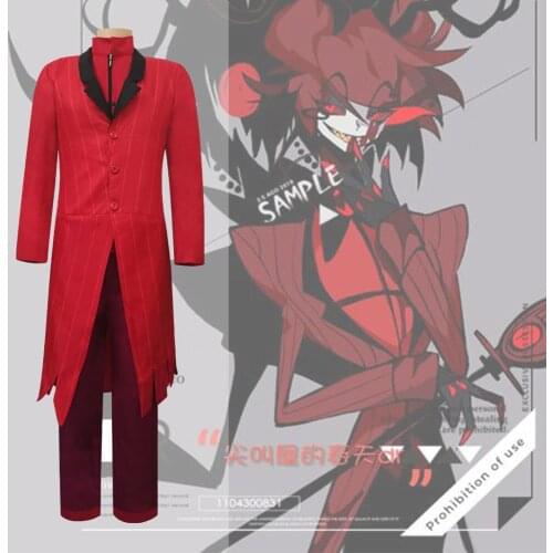 Hazbin Cosplay Hotel Uniform ALASTOR Cosplay Costume Adult Men Halloween Carnival Christmas Costumes Red Suit Anime Cosplay