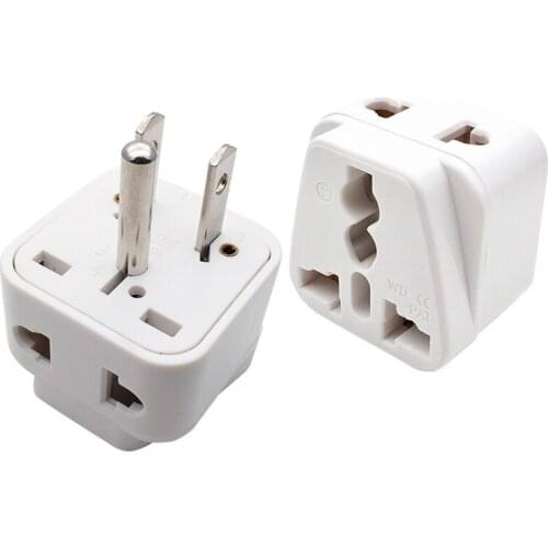 10pcs/Lot 1to2 Universal EU UK AU to US USA AC Power Adapter Travel Plug Converter 2 Flat Pin Adaptor Connector