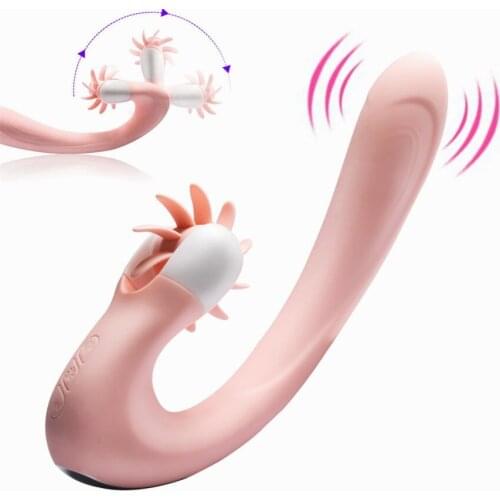 20 Vibration Mode Dildo Vibrator Heat Magic Wand Massager Rechargeable Clitoris Blowjob Toys Rotate Vibrators Sex Toy For Women