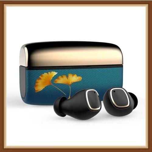 Astrotec S80 Ginkgo Edition Elegant embroidery True Wireless Bluetooth 5.0 Headphone Waterproof Sport Earphones With MIC Earbuds