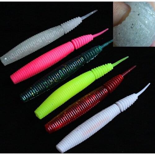 WALK FISH 4PCS/Lot Bee Pupa Add Salt Soft Bait Fishing Lure Potato Needle Tails High Gravity Ratio 10cm/7g Worm Long Cast Lures