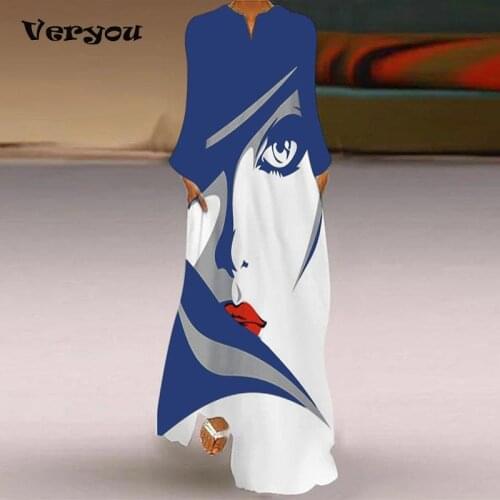 Ladies V-neck Sexy Retro Abstract Print Womens Dress Elegant Long Dress Evening Dresses Long Luxury 2021 Women Dress