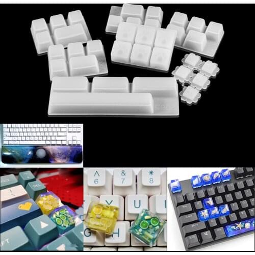 1 Set DIY Mechanical Gaming Keyboard Mold Key Cap Silicone Mold UV Crystal Epoxy Resin Molds Handmade Crafts Making Tool