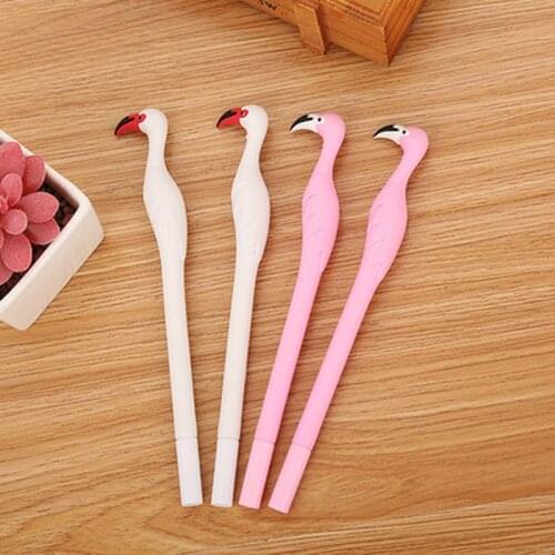 1pcs Flamingo Gel Pens Cute Pens 0.5mm Cute Stationary Novelty Cartoon Gel Pen New Student Kawaii Pen Kawaii School Supplies