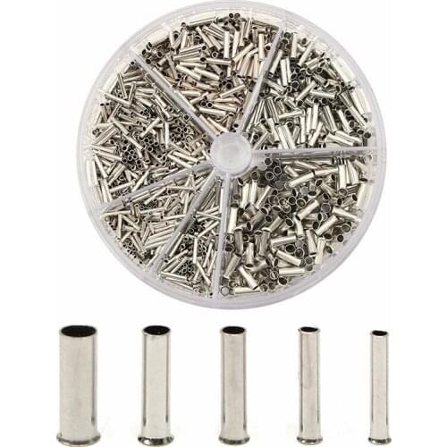 1900Pcs Insulated Low-Frequency Tube-Shape Bares Terminals Electrical Wire Crimp Connectors Automotive Wiring Tools