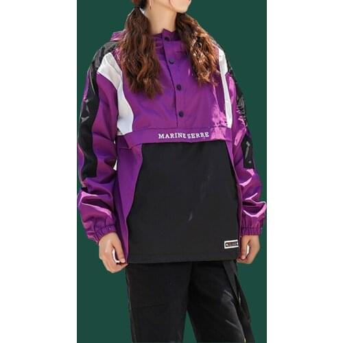 2021 Spring Autumn Womens Hooded Jackets Patckwork Causal Windbreaker Women Jackets Coats Zipper Lightweight Jackets Famale 4XL