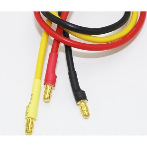 3pcs/lot 300mm 30cm 3.5mm Gold Bullet Banana RC Brushless Motor ESC Connectors Extension Cable Wire 16 awg