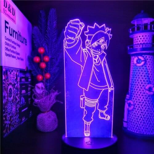 Cartoon Naruto Boruto 3D Night Lamp Shippuden Night Lights Visual Table Led Colorful Lighting Xmas Gift Lampara Decor Illusion