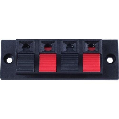 4-Way AMP Stereo Speaker Terminal Plate Strip Push Release Connector Block NEW