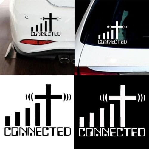 75% Dropshipping!!Connected Cross WiFi Christian Car Vehicle Reflective Decals Sticker Decoration