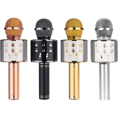 Wireless Karaoke Microphone Bluetooth Handheld Portable Microphone with Speaker for Home KTV Mobile Phone Computer Microphone