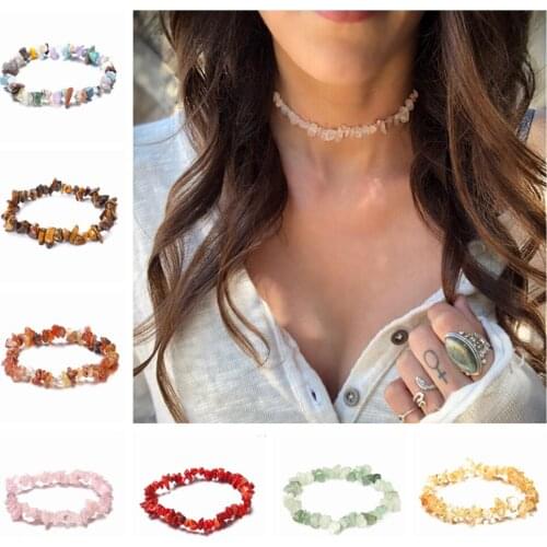 2 strings Natural 24 Style Material 5-8mm Stone Freeform Gravel Loose Chip Beads Strand 34" For Jewelry making bracelet