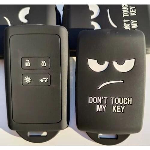 Smart FOB Key Card Cover 4 Button For Renault Koleos Kadjar TALISMAN Captur Silicone Protector For Samsung QM5 Key Case