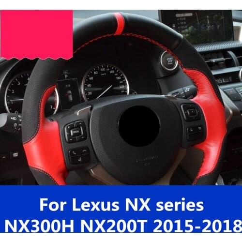 For Lexus NX series NX300H NX200T 2015-18 car dedicated Leather steering wheel cover Leather hand-stitched steering wheel cover
