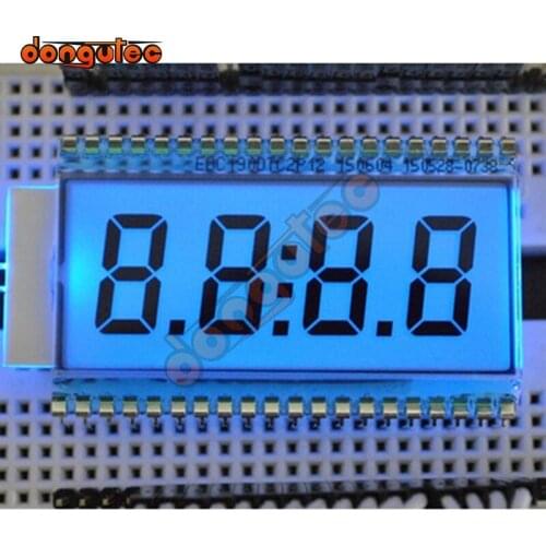 EDC190 40PIN TN Positive 4 Digits Segment LCD Display Panel Blue Backlight 3V Digital Tube Clock Display