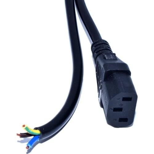 H05VV-F 3G1.0MM copper wire, Power Wire,AC Power Cord ROJ to IEC320 C13 Connector 3Meters 10A/250V,IEC 320 C13 bare Cables