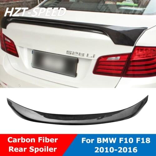 HM Style Real Carbon Fiber Material Car Back Trunk Wing Rear Spoiler For BMW 5 Series F10 F18 Modification 2010-2016