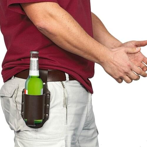 GENNISSY Beer Holster Whiskey Wine Beer Portable Hip Flask Leather Wine Holster Outdoor Travel / Party / BBQ / picnic