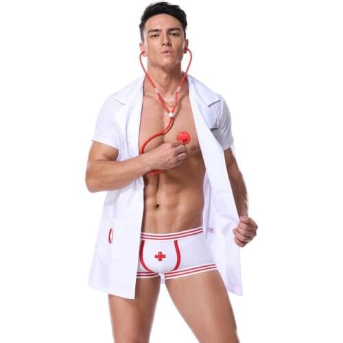 High Quality Men Doctor Costume Halloween Attending Masquerade Male Physician Clothing Doctor Cosplay Cloth Sets
