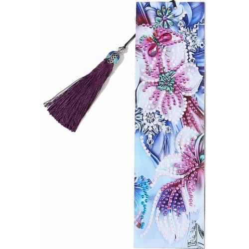 Creative Diamond Painting Leather Bookmarks Tassel Bookmarks Special Shaped Diamond Embroidery Craft