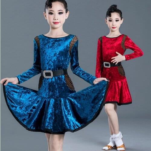 2020 Lace Dresses For Girls Latin Dance Dress Evening Party Stage Performance Clothing Fringe Ballroom Competition Costumes Set