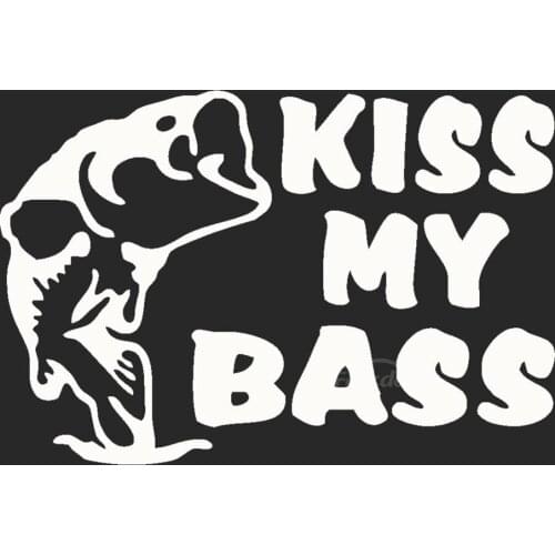 Cute Fish With Open Mouth Sticker kiss My Bass Car Mural For Car Body Vinyl Stickers Window Door Decal Top Quality ZP019