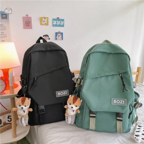 Fashion Womens Backpack Trendy Simple Nylon School Bag For Girls Waterproof Anti-theft Outdoor Travel School Backpack