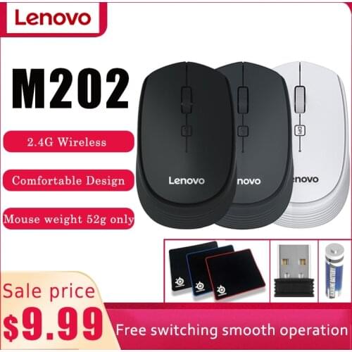 Lenovo M202 Wireless Mouse USB Connection 2.4GHz Wireless Mice Notebook Desktop1 600dpi Mute Mous