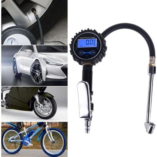 Tire Inflator with Gauge Tire Pressure Gauge Inflator 255PSI Air Compressor Accessories with Brass Air Chuck Dual Head Air Chuck