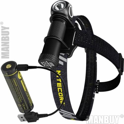 Original NITECOR UT32 1100 Lm CREE XP-L2 V6 Cold + Warm CRI 2xLEDs Headlamp+ USB Port 18650 Rechargeable Battery+ Charging Cable