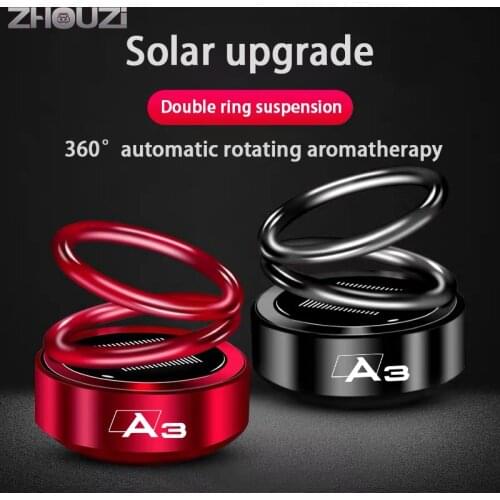Car Air Freshener Solar Auto Rotation Double Ring Scent Decor For Audi A3 8V 8P 8L Sportback Convertible Car Aromatherapy
