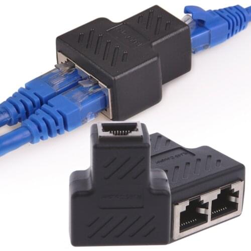 1 To 2 Ways LAN Ethernet Network Cable RJ45 Female Splitter Connector Adapter For Laptop Docking Stations