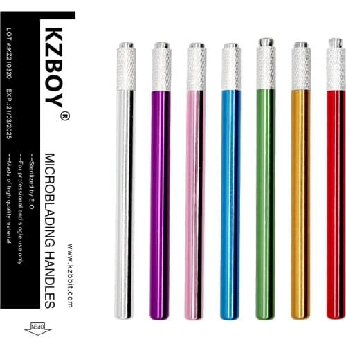 10PCS Single Sided Microblading Handle for Eyebrow Lip Eyeliner Permanent Makeup Tattoo Manual Pen