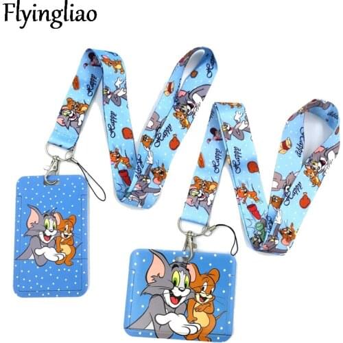 Anime Lanyard Badge Holder ID Card Lanyards Mobile Phone Rope Keys Lanyards Neck Straps Keychain Key Ring